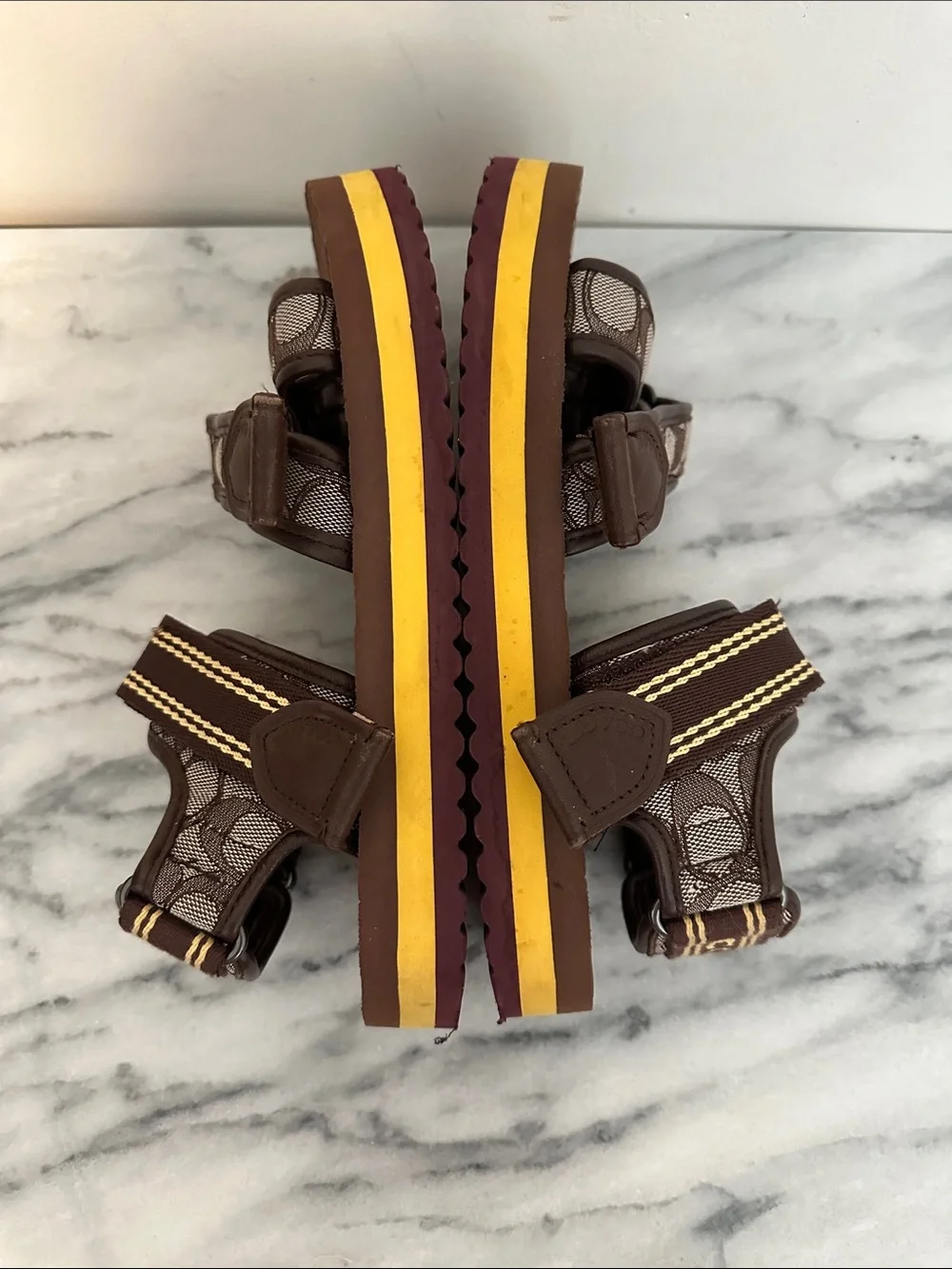 Coach Signature Jacquard Sport Sandals unisex size 9.5